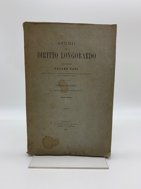 Studii di diritto longobardo... Studio secondo. Il processo longobardo. Parte prima